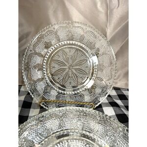 4 - 1940'S FEDERAL GLASS HERITAGE‎ SANDWICH GLASS 9 3/8" DINNER PLATE (446)